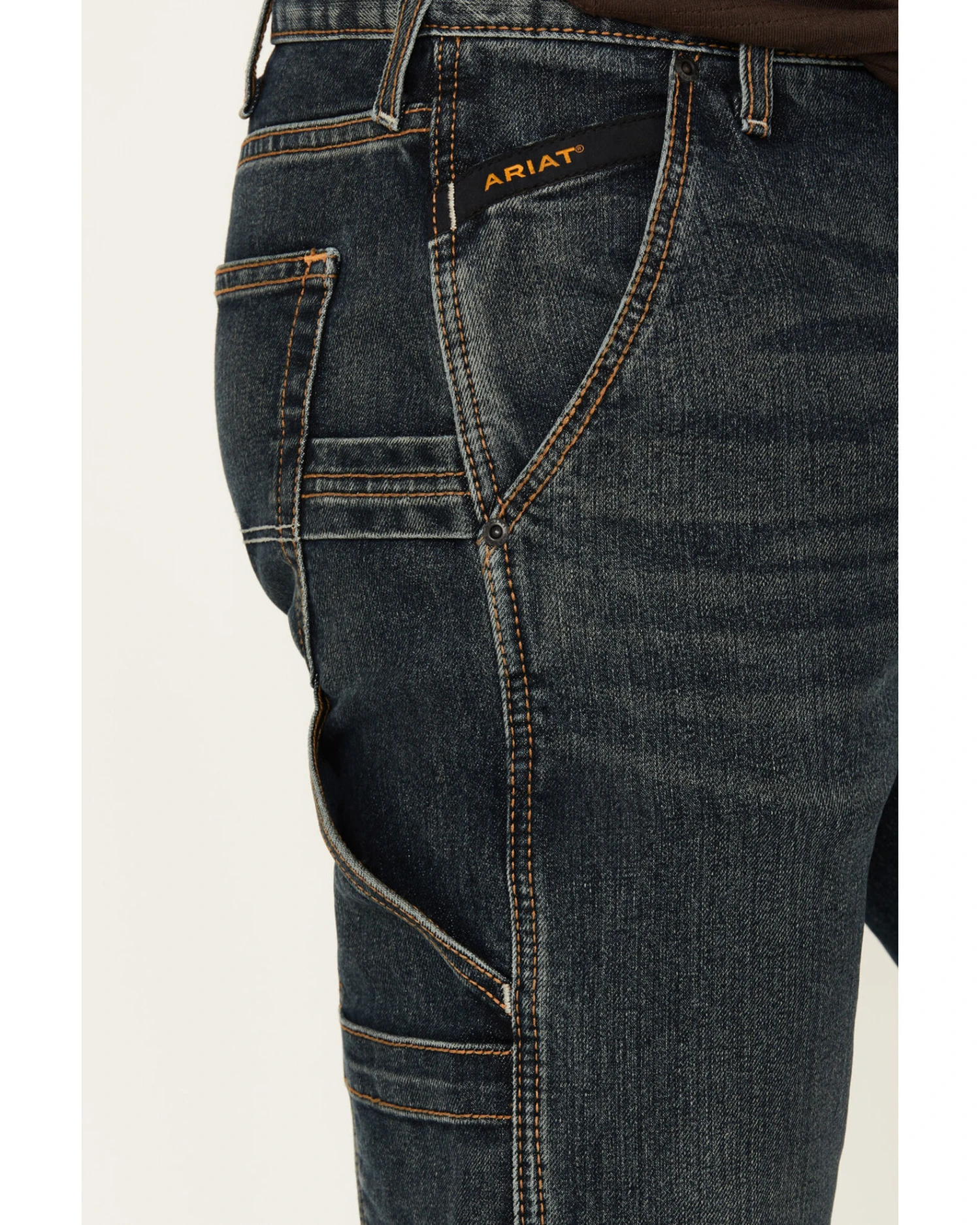 Ariat Men's Rebar M7 McCoy Dark Wash Durastretch Slim Straight Work Jeans 3 Ariat Men's Rebar M7 McCoy Dark Wash Durastretch Slim Straight Work Jeans