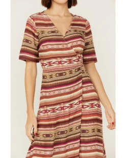 Stetson Women's Southwestern Sunset Serape Print Wrap Dress 8 Stetson Women's Southwestern Sunset Serape Print Wrap Dress -Ariat Store 2000358892 900 P3