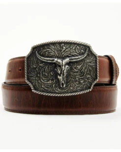 Cody James Men's Longhorn Scroll Buckle Belt