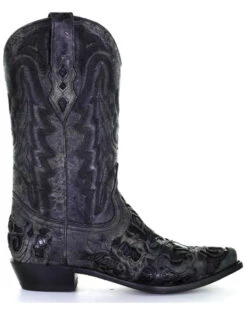 Corral Men's Black Embroidery Western Boots - Snip Toe
