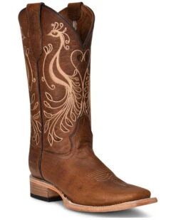 Corral Women's Peacock Embroidery Western Boots - Broad Square Toe -Ariat Store 2000361039 200 P1