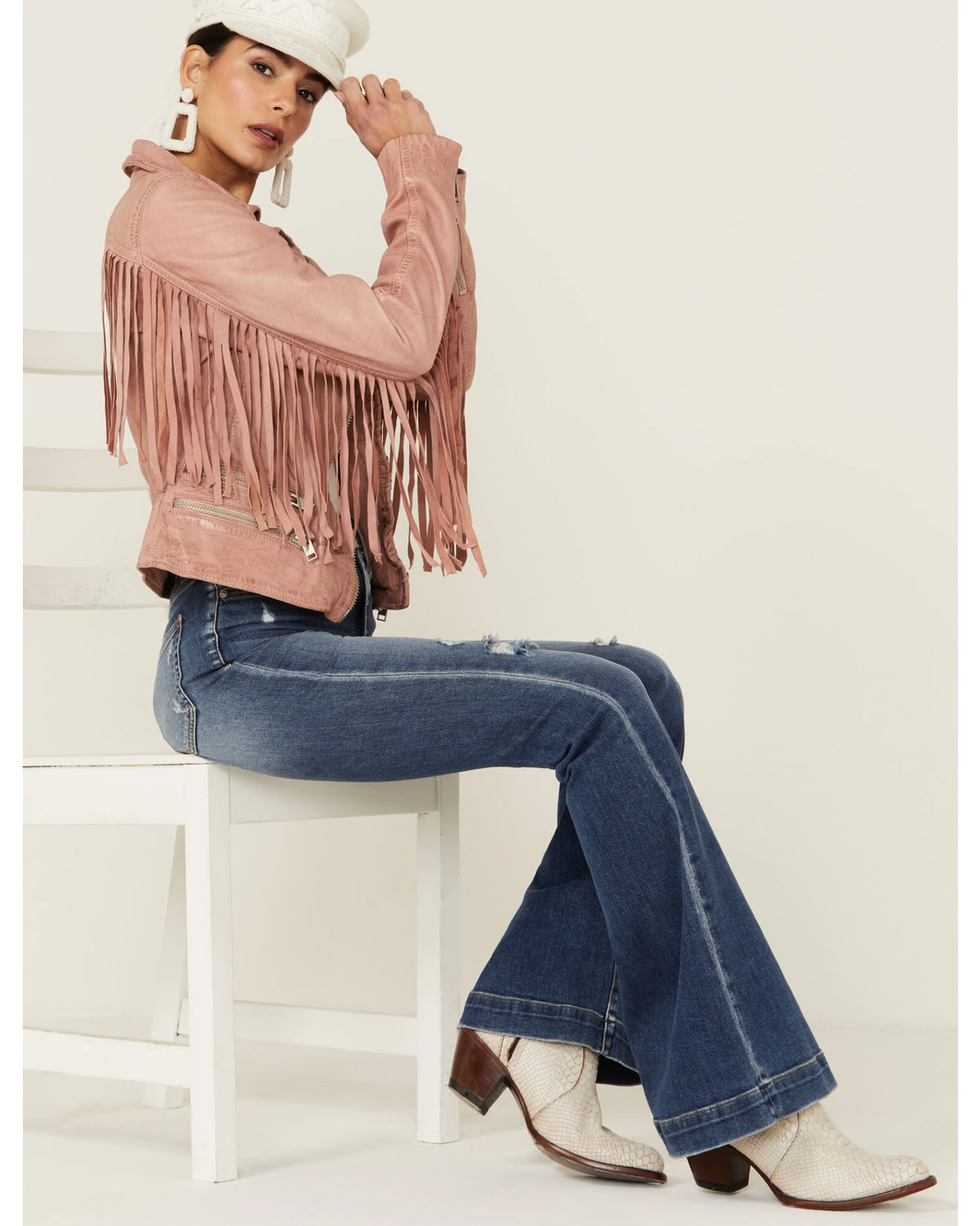 Mauritius Leather Women's Melbourne Pink Fringe Leather Jacket 3 Mauritius Leather Women's Melbourne Pink Fringe Leather Jacket