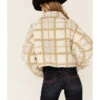 Vigoss Women's Ivory Grid Print Cropped Sherpa Jacket -Ariat Store 2000364129 103 P3
