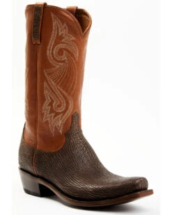 Lucchese Men's Exotic Shark Cowhide Western Boots - Square Toe -Ariat Store 2000364797 200 P1
