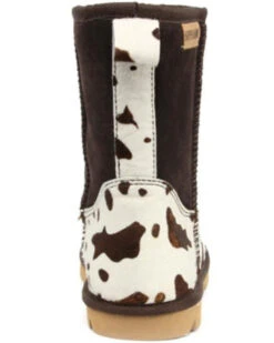 Superlamb Women's Turano Cow Print Real Hair-On Casual Pull On Boots - Round Toe