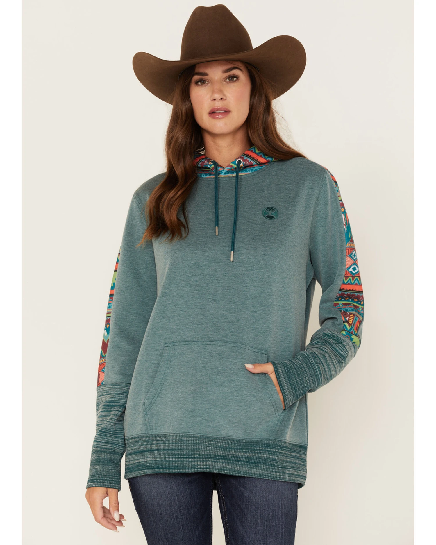 Hooey Women's Southwestern Contrast Print Canyon Hoodie 3 Hooey Women's Southwestern Contrast Print Canyon Hoodie