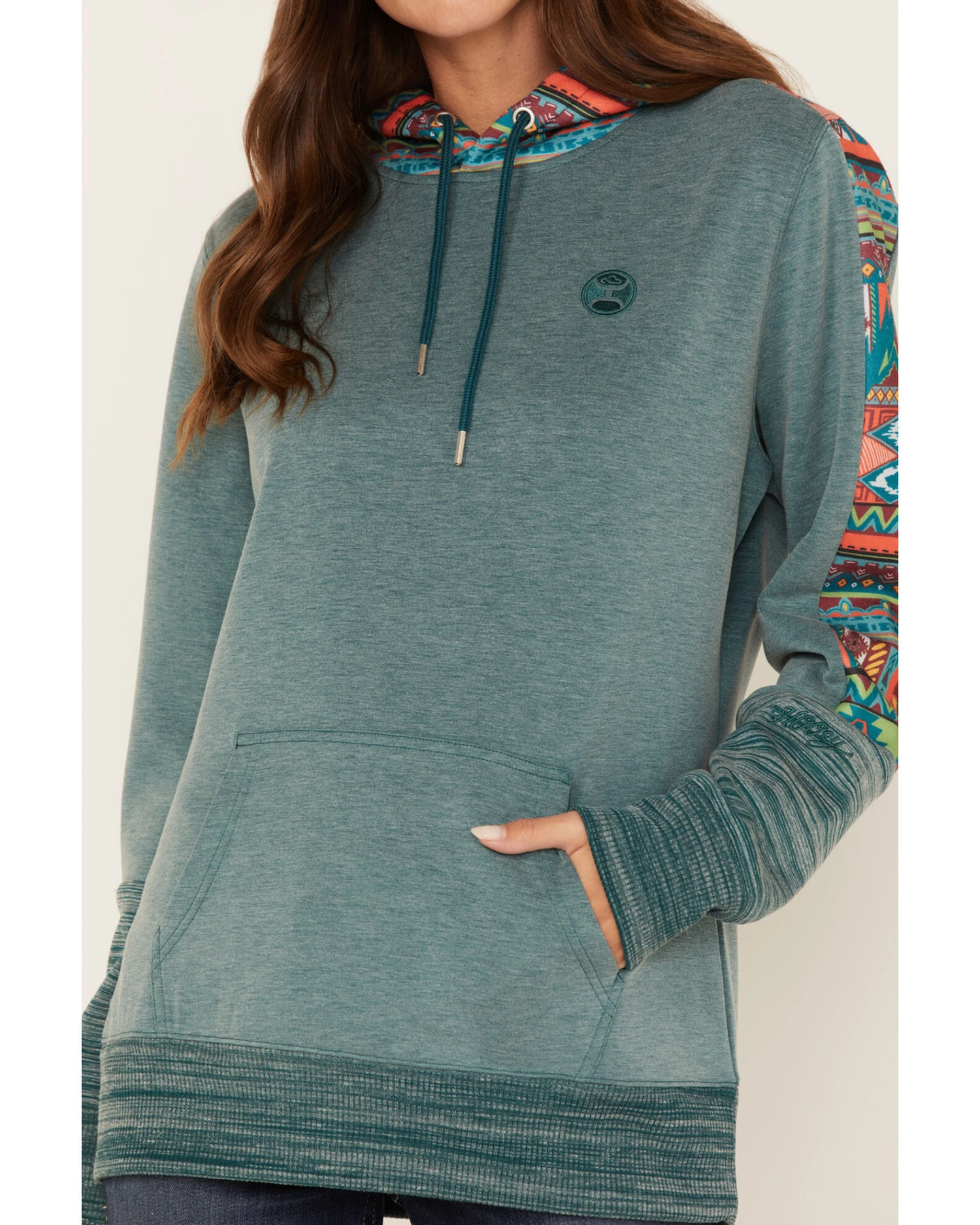 Hooey Women's Southwestern Contrast Print Canyon Hoodie 5 Hooey Women's Southwestern Contrast Print Canyon Hoodie - Image 3