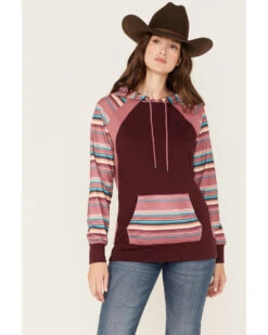 Hooey Women's Serape Stripe Contrast Print Savannah Hoodie -Ariat Store 2000369090 642 P1