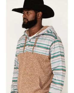 Hooey Men's Jimmy Multi-Colored Stripe 1/4 Button Hooded Pullover Sweatshirt -Ariat Store 2000370561 280 P2
