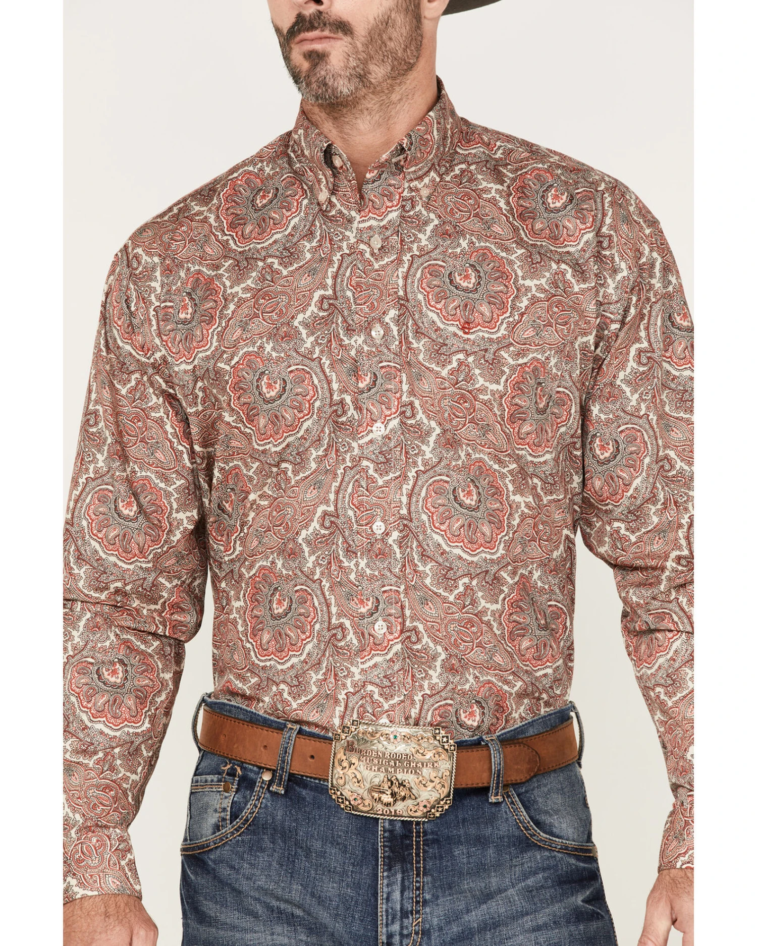 Stetson Men's Paisley Print Long Sleeve Button Down Western Shirt 4 Stetson Men's Paisley Print Long Sleeve Button Down Western Shirt - Image 2