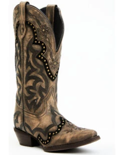 Laredo Women's Skyla Floral Studded Western Performance Boots - Snip Toe -Ariat Store 2000371067 201 P1