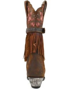 Dan Post Women's Bed Of Roses Fringe Embroidered Western Boot - Snip Toe
