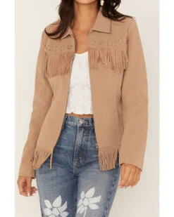 Fornia Women's Fringe Faux Leather Fringe Zip Jacket -Ariat Store 2000371795 250 P3
