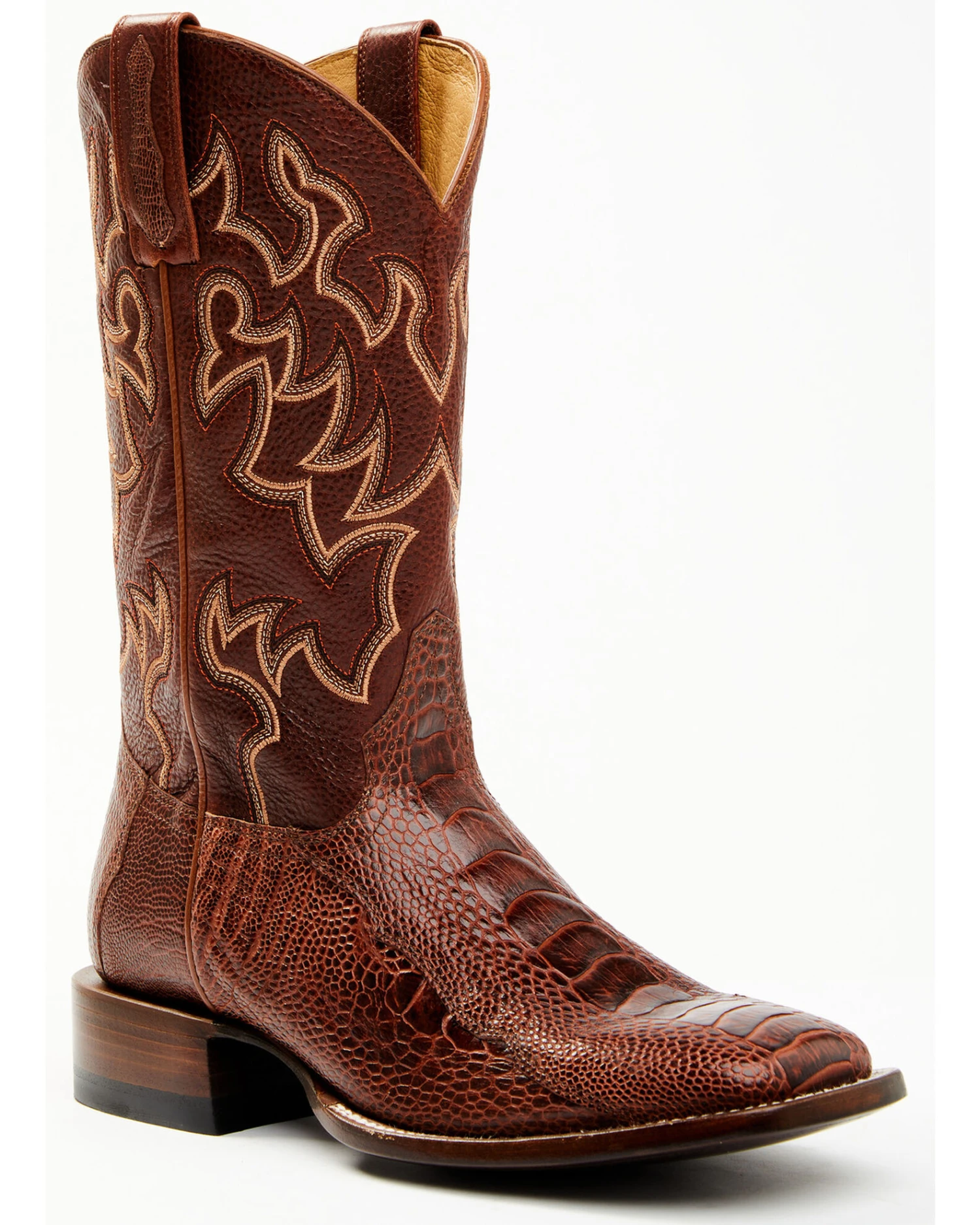Cody James Men's Brandy Ostrich Leg Exotic Western Boots - Broad Square Toe 4 Cody James Men's Brandy Ostrich Leg Exotic Western Boots - Broad Square Toe - Image 2