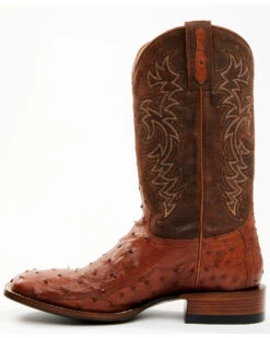 Cody James Men's Brandy Genuine Ostrich Exotic Western Boots - Broad Square Toe -Ariat Store 2000371858 600 P3