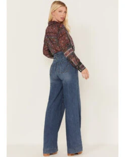 Shyanne Women's Medium Wash High Rise Belted Trouser Wide Jeans 8 Shyanne Women's Medium Wash High Rise Belted Trouser Wide Jeans -Ariat Store 2000373379 414 P3