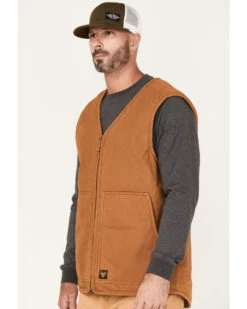Hawx Men's Weathered Canvas Sherpa Lined Vest 9 Hawx Men's Weathered Canvas Sherpa Lined Vest -Ariat Store 2000373755 220 P2