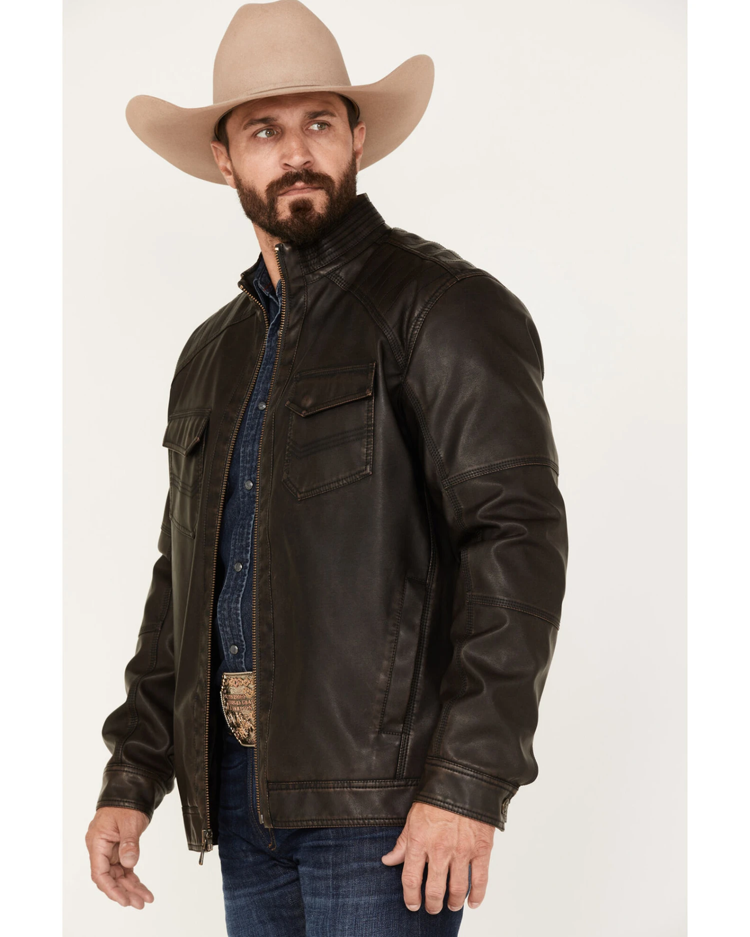 Cody James Men's Houston Distressed Moto Jacket 6 Cody James Men's Houston Distressed Moto Jacket - Image 4