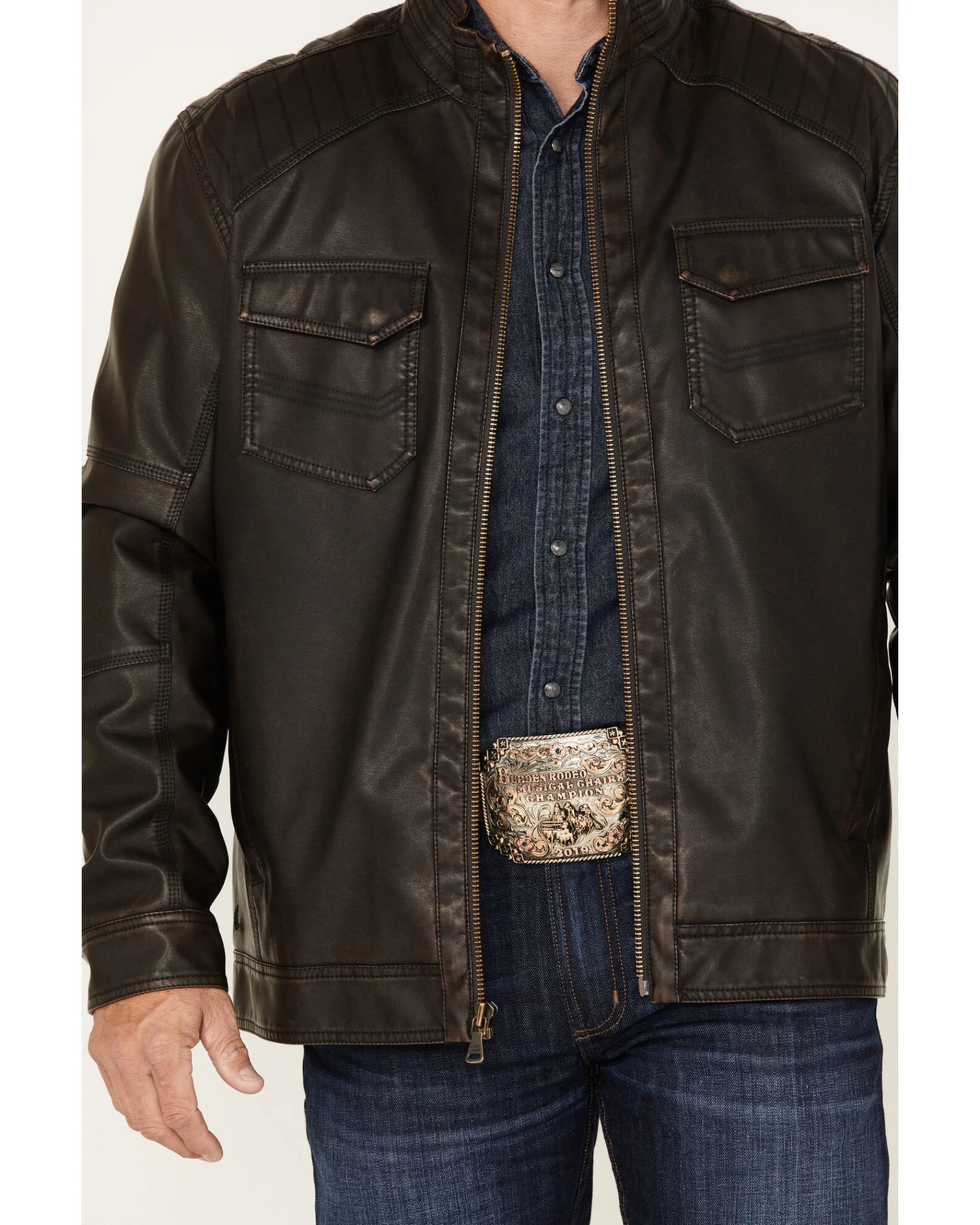 Cody James Men's Houston Distressed Moto Jacket 3 Cody James Men's Houston Distressed Moto Jacket