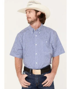 RANK 45 Men's Troubador Geo Print Short Sleeve Button-Down Western Shirt 8 RANK 45 Men's Troubador Geo Print Short Sleeve Button-Down Western Shirt -Ariat Store 2000374167 400 P1