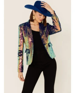 Any Old Iron Women's Oil Slick Sequin Blazer Jacket -Ariat Store 2000374267 900 P1