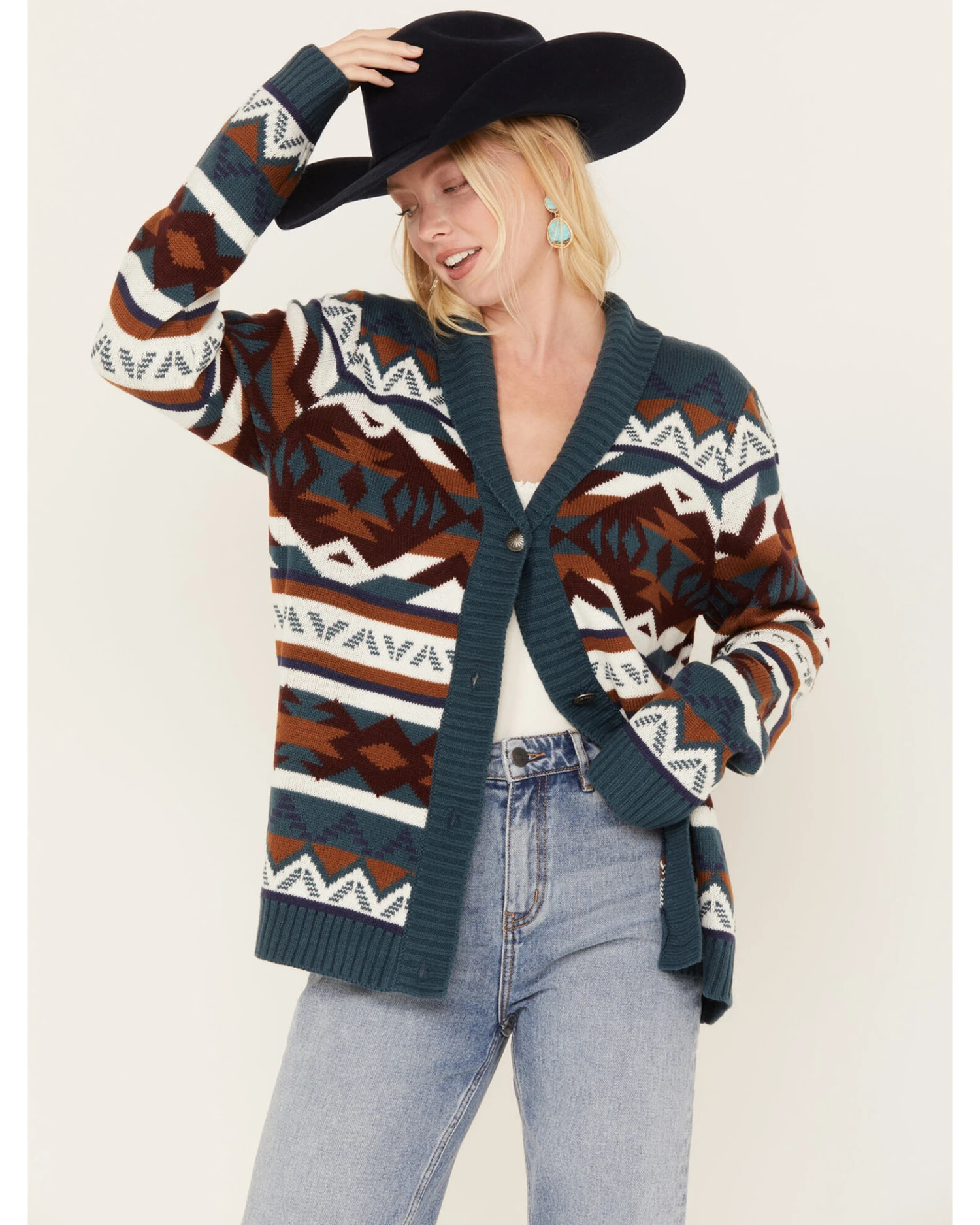 Wrangler Retro Women's Southwestern Striped Cardigan 5 Wrangler Retro Women's Southwestern Striped Cardigan - Image 3