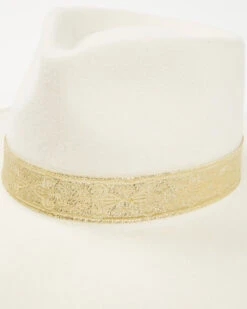 San Diego Hat Company Women's Cream & Gold Jacquard Band Fedora Hat -Ariat Store 2000374592 110 P2