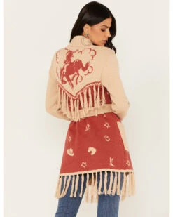 Idyllwind Women's Western Conversational Print Fringe Cardigan -Ariat Store 2000375739 213 P4