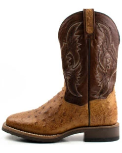 Dan Post Men's Saddle Hand Quill Ostrich Western Boots - Broad Square Toe -Ariat Store 2000375985 280 P3