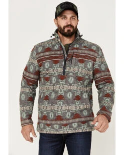 Powder River Outfitters Men's 1/2 Zip Southwestern Print Fleece Sweatshirt 9 Powder River Outfitters Men's 1/2 Zip Southwestern Print Fleece Sweatshirt -Ariat Store 2000376231 022 P1