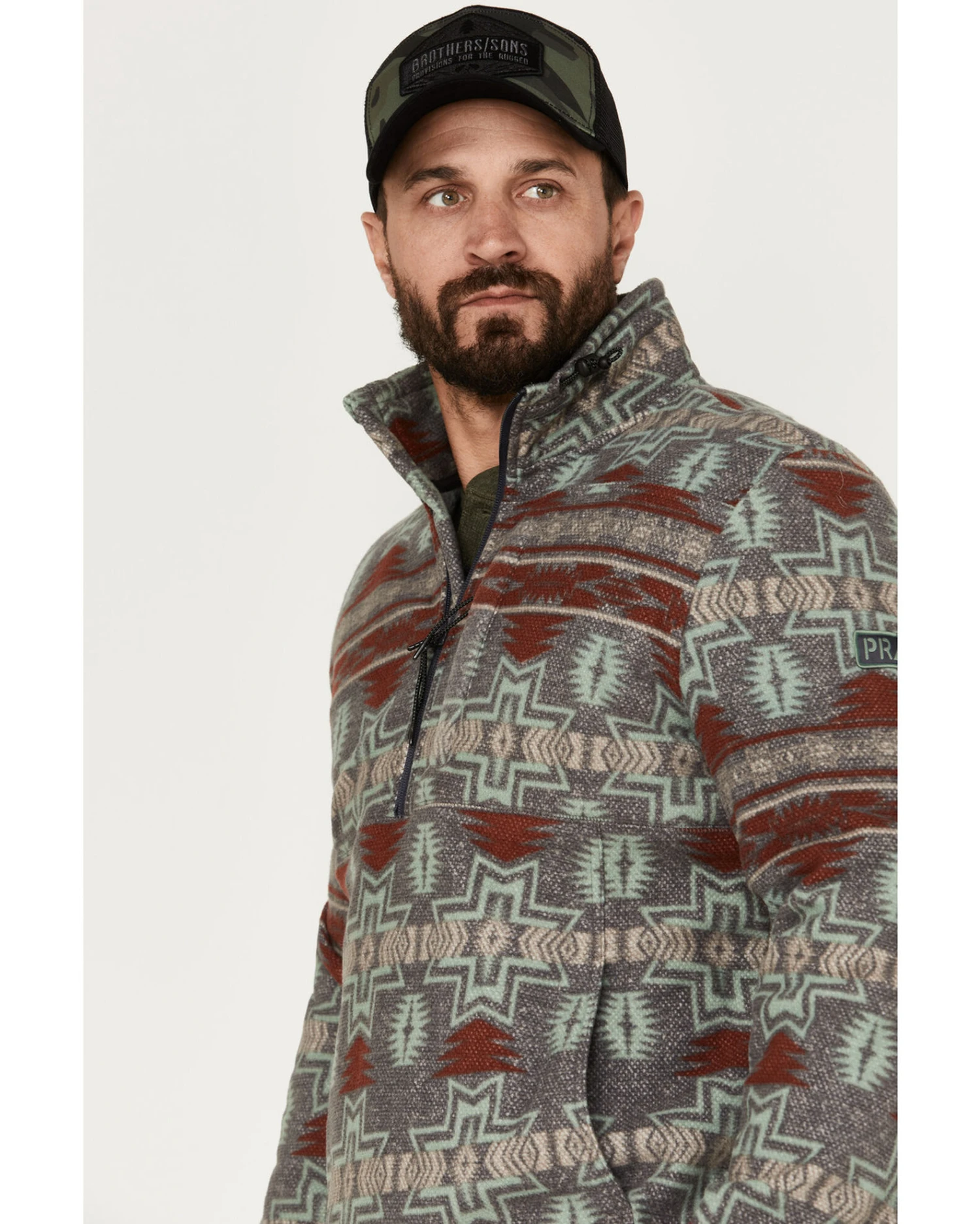 Powder River Outfitters Men's 1/2 Zip Southwestern Print Fleece Sweatshirt 3 Powder River Outfitters Men's 1/2 Zip Southwestern Print Fleece Sweatshirt