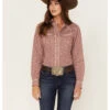 Roper Women's Ditsy Floral Print Long Sleeve Pearl Snap Retro Western Shirt -Ariat Store 2000378232 600 P1
