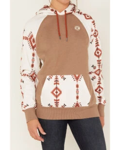 Hooey Women's Southwestern Print Contrast Hoodie
