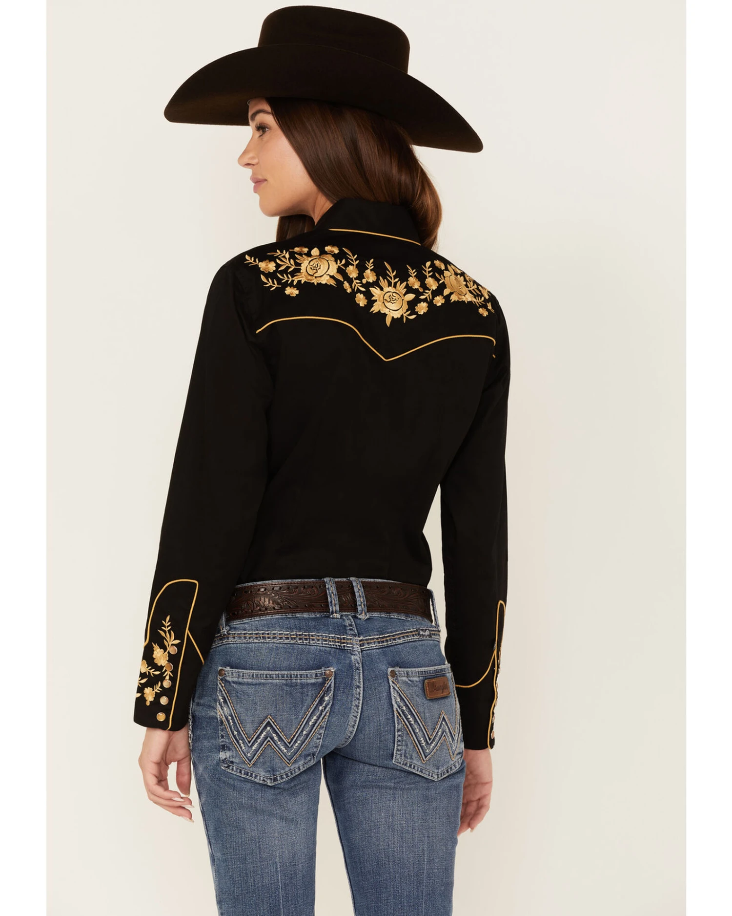 Rockmount Ranchwear Women's Cascading Embroidered Floral Print Long Sleeve Western Shirt 4 Rockmount Ranchwear Women's Cascading Embroidered Floral Print Long Sleeve Western Shirt - Image 2