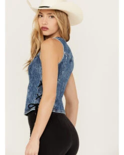 Wrangler X Fender Women's Lace-Up Denim Top 9 Wrangler X Fender Women's Lace-Up Denim Top -Ariat Store 2000379696 400 P4