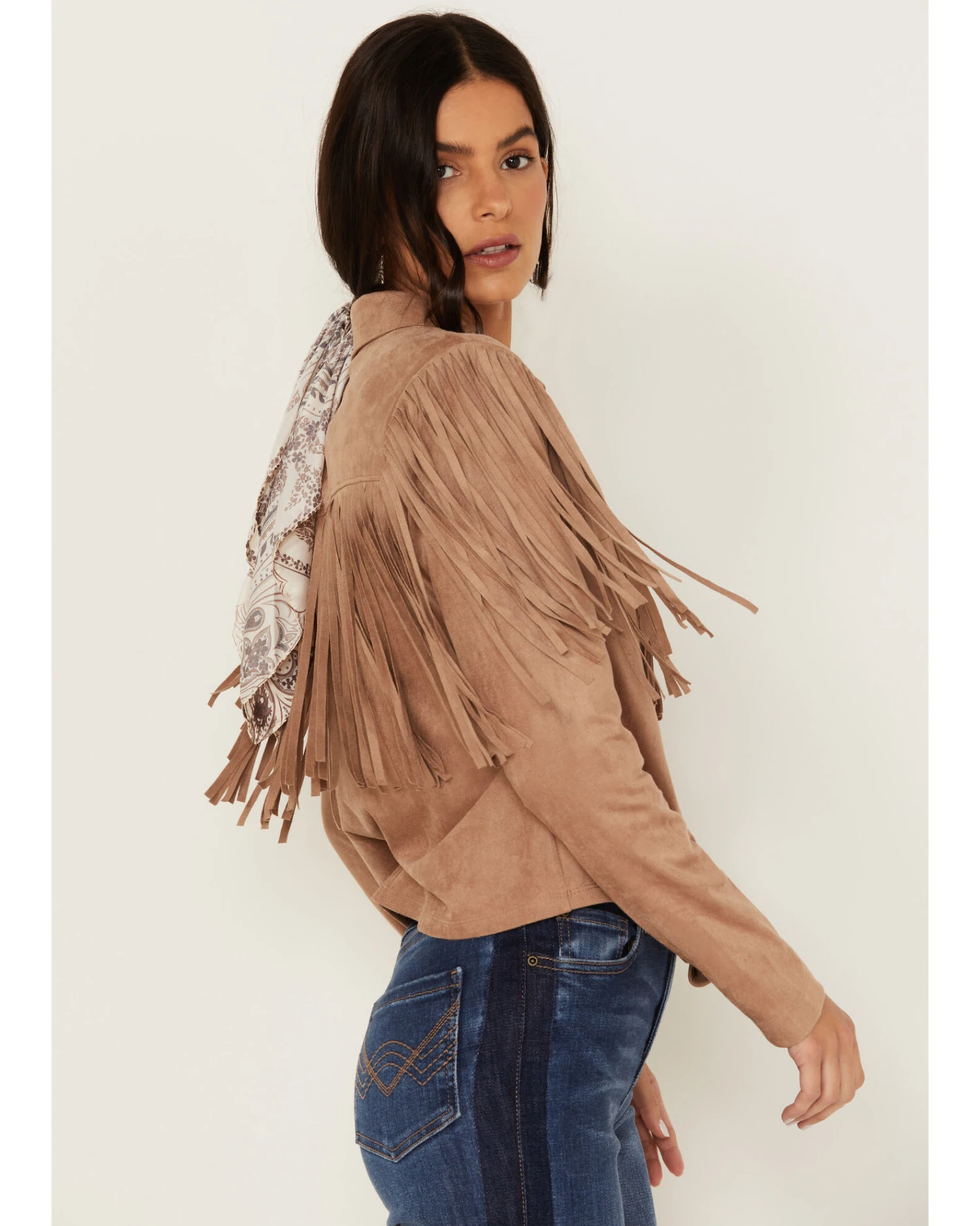 Idyllwind Women's Fate Tie-Front Faux Suede Fringe Shirt 5 Idyllwind Women's Fate Tie-Front Faux Suede Fringe Shirt - Image 3