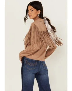 Idyllwind Women's Fate Tie-Front Faux Suede Fringe Shirt 9 Idyllwind Women's Fate Tie-Front Faux Suede Fringe Shirt -Ariat Store 2000380691 280 P4