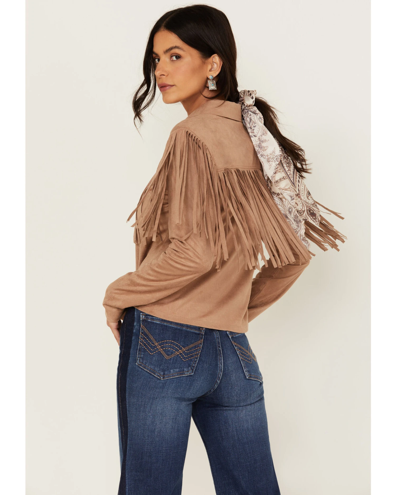 Idyllwind Women's Fate Tie-Front Faux Suede Fringe Shirt 6 Idyllwind Women's Fate Tie-Front Faux Suede Fringe Shirt - Image 4