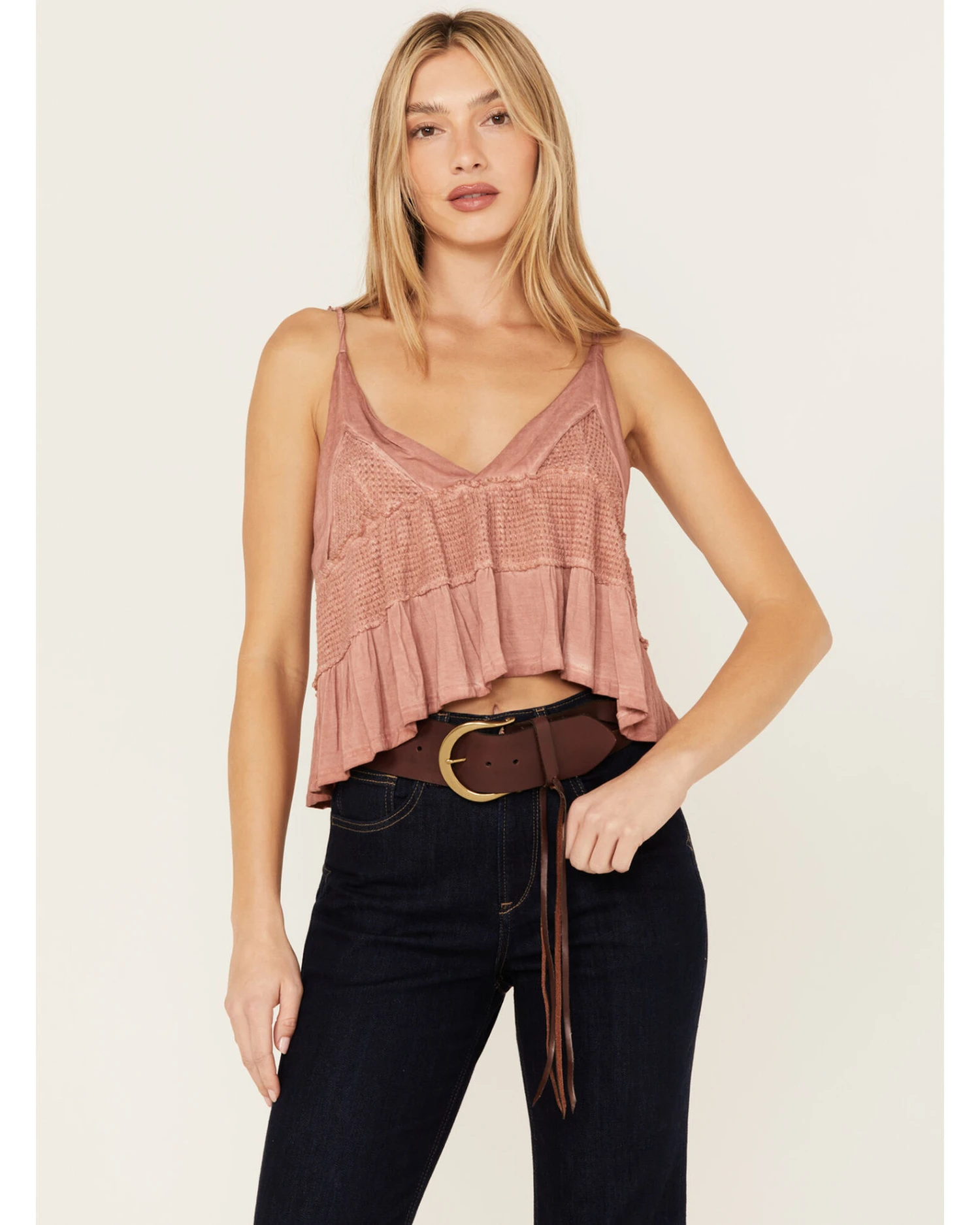 Cleo + Wolf Women's Brown Braided Fringe Belt 6 Cleo + Wolf Women's Brown Braided Fringe Belt - Image 4