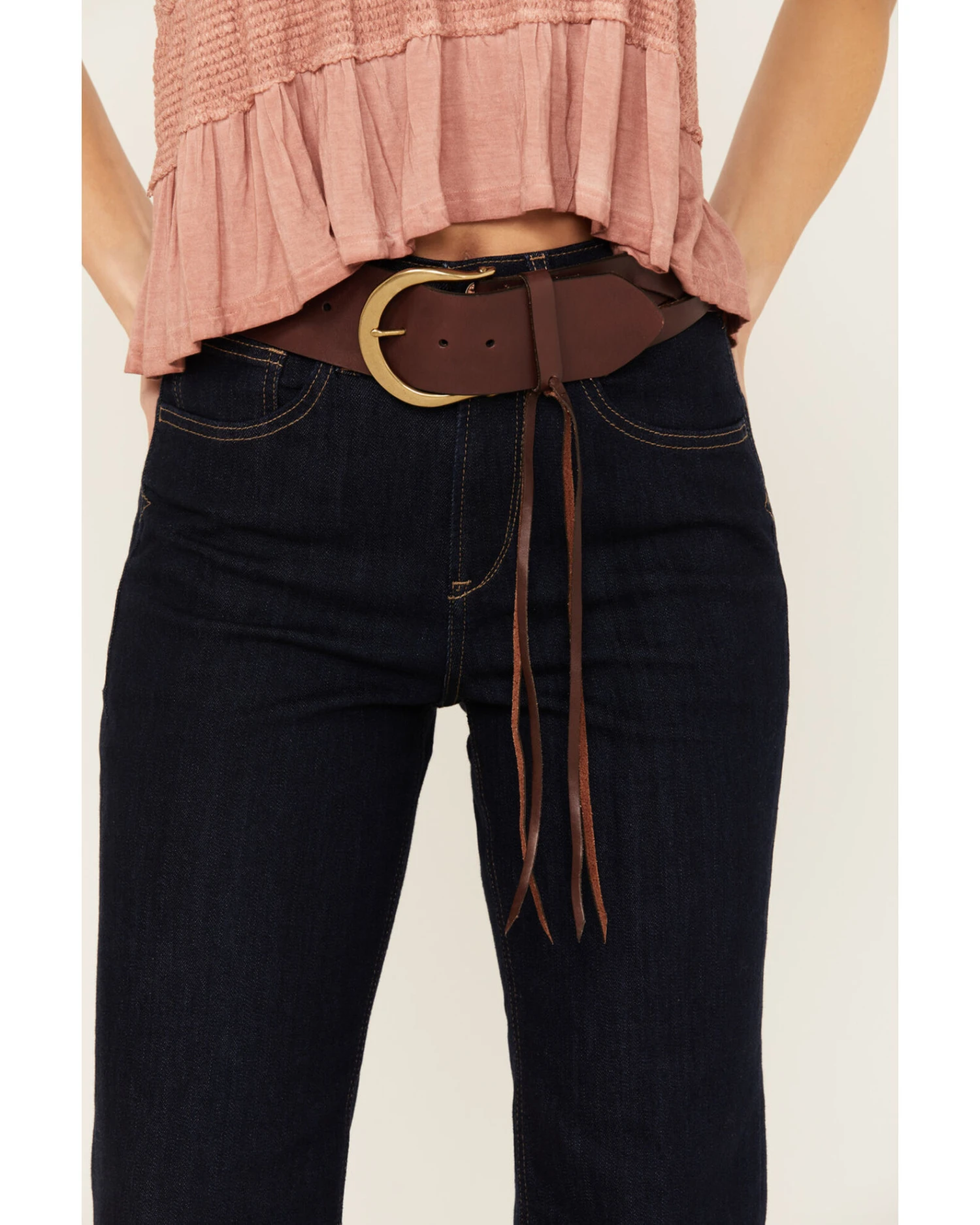 Cleo + Wolf Women's Brown Braided Fringe Belt 5 Cleo + Wolf Women's Brown Braided Fringe Belt - Image 3