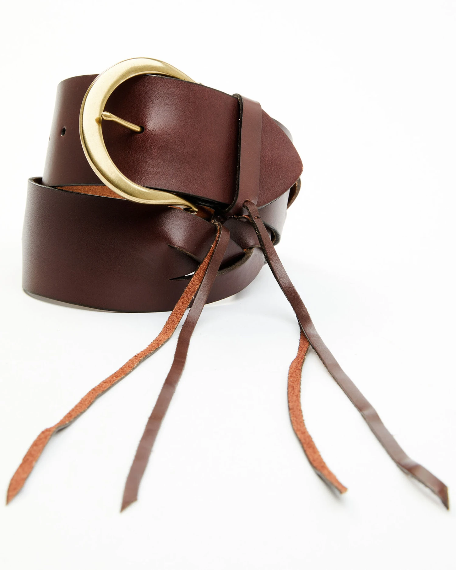 Cleo + Wolf Women's Brown Braided Fringe Belt 4 Cleo + Wolf Women's Brown Braided Fringe Belt - Image 2