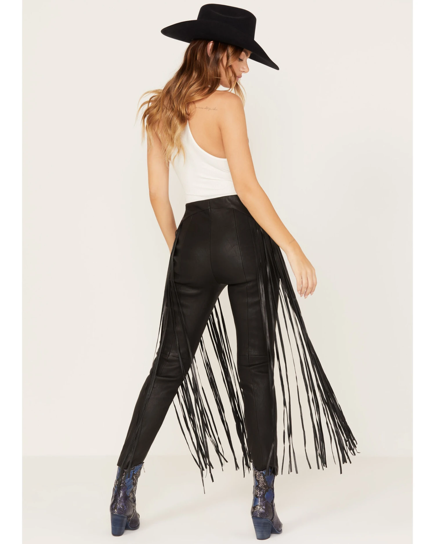 Wonderwest Women's Leather Fringe Pants 4 Wonderwest Women's Leather Fringe Pants - Image 2