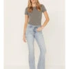 Cleo + Wolf Women's Light Wash High Rise Slim Bootcut Jeans