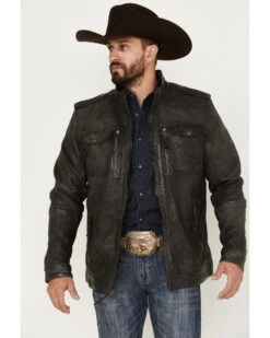 Moonshine Spirit Men's Leather Moto Jacket -Ariat Store 2000383134 001 P1
