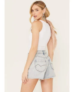 Cleo + Wolf Women's Light Wash Mid Rise Denim Distressed Shorts 9 Cleo + Wolf Women's Light Wash Mid Rise Denim Distressed Shorts -Ariat Store 2000383231 412 P3