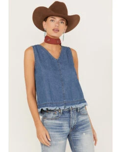 Wrangler Women's Denim Frayed Tank