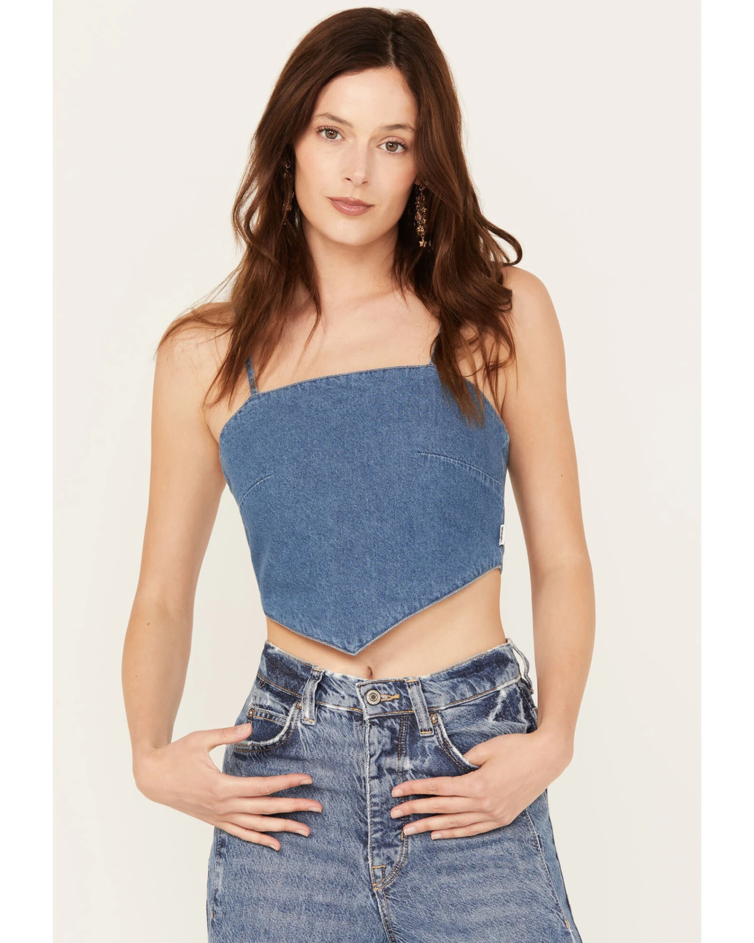 Wrangler Women's Dark Wash Denim Kassidy Bandana Top 6 Wrangler Women's Dark Wash Denim Kassidy Bandana Top - Image 4