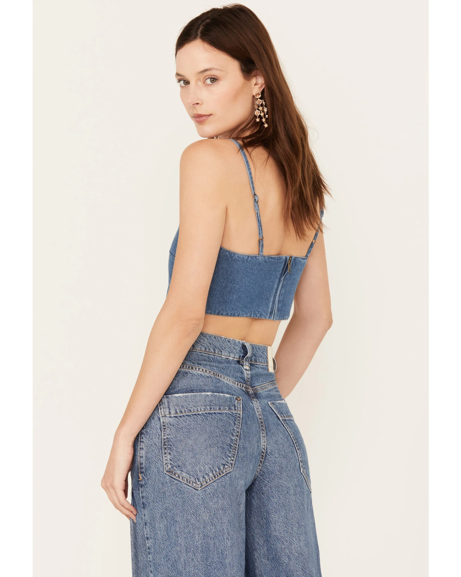 Wrangler Women's Dark Wash Denim Kassidy Bandana Top 3 Wrangler Women's Dark Wash Denim Kassidy Bandana Top