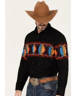 Panhandle Men's Southwestern Border Long Sleeve Western Snap Shirt 8 Panhandle Men's Southwestern Border Long Sleeve Western Snap Shirt -Ariat Store 2000385165 001 P2