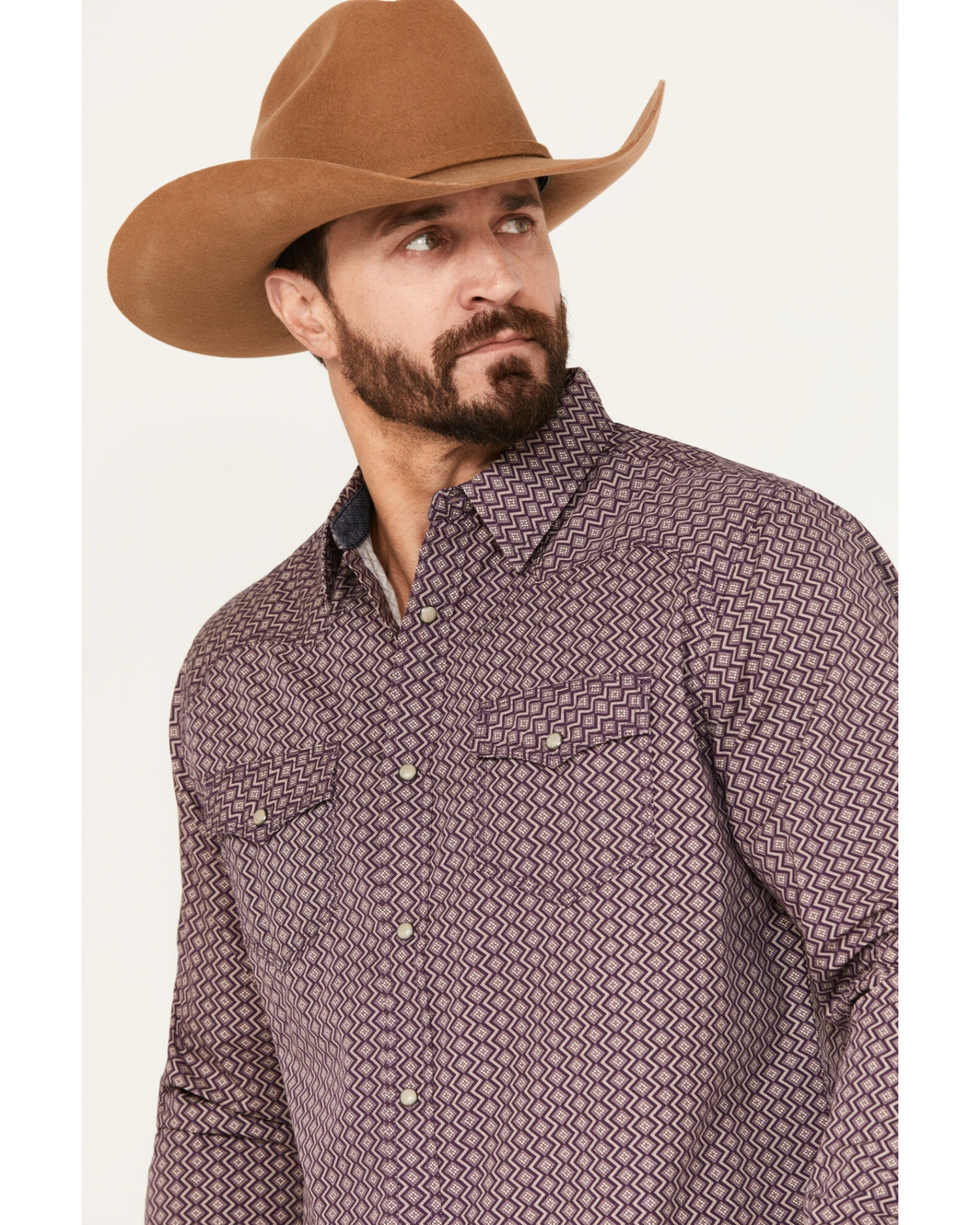 Moonshine Spirit Men's Southwestern Print Long Sleeve Western Pearl Snap Shirt 4 Moonshine Spirit Men's Southwestern Print Long Sleeve Western Pearl Snap Shirt - Image 2